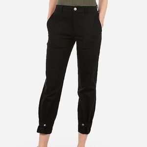 Express high waisted straight cropped cinched hem utility pant